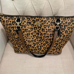 Coach Leopard Print Tote - Tan and Black
Gently used